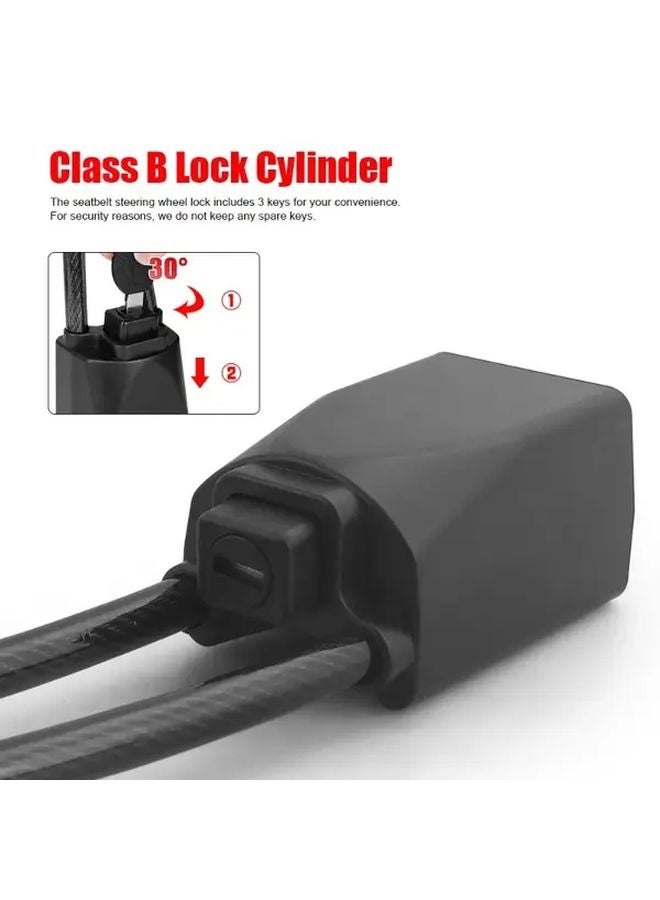 Heavy Duty Car Steering Wheel Lock Black Anti Theft Buckle with Steel Cable for Trucks SUVs RVs - Image 4